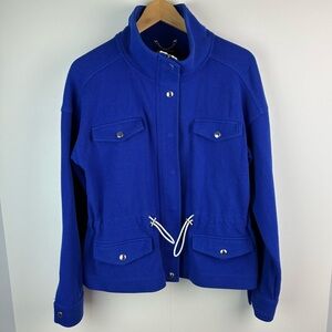 Banana Republic women’s vibrant blue utility jacket no size tag